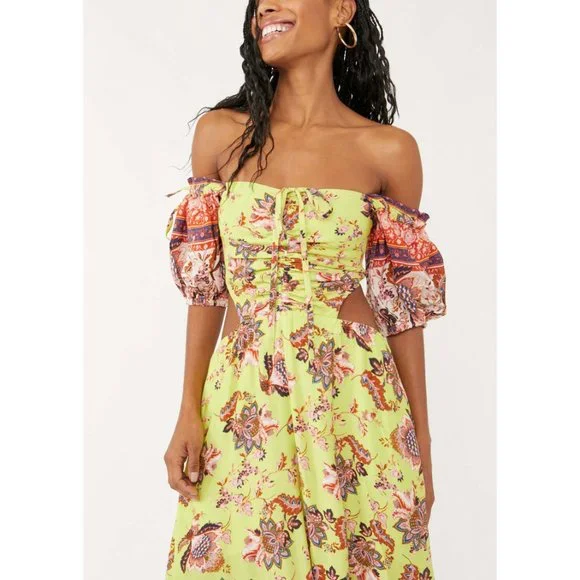 🎉LAST CHANCE🎉 NWT Free People Bali Citrus Skies One Piece / Lime Combo - Picture 5 of 8